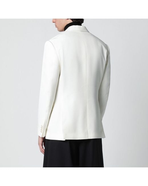 Lardini White Viscose Double-Breasted Suit for men