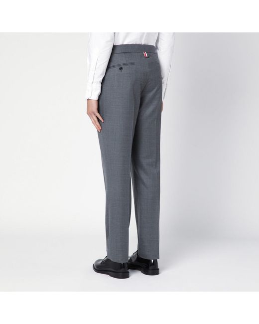 Thom Browne Blue Wool Trousers for men