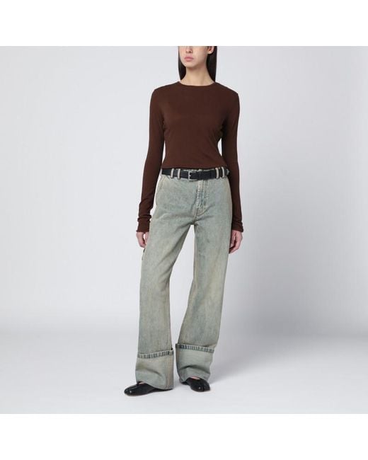 Entire studios Red Crewneck Cotton-Blend Top