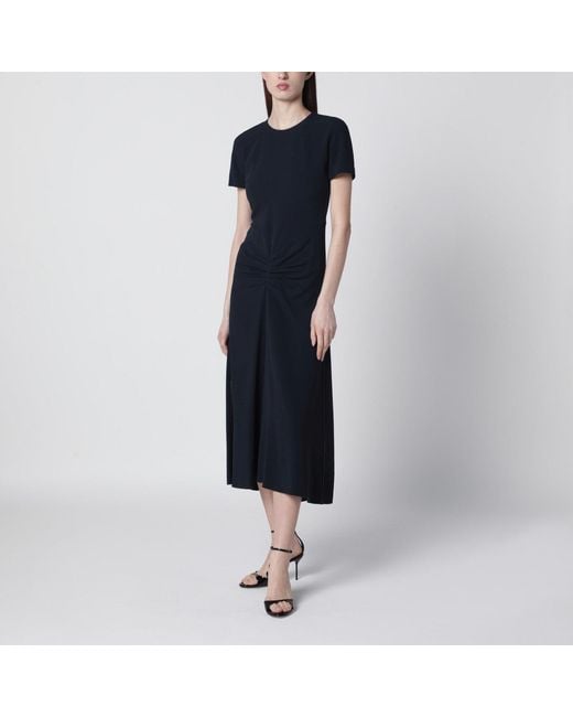 Victoria Beckham Blue Blaire Dress With Gathered Waist