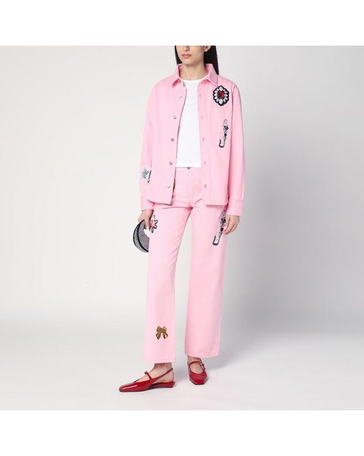 Camicia con stampe in denim di Marc Jacobs in Pink