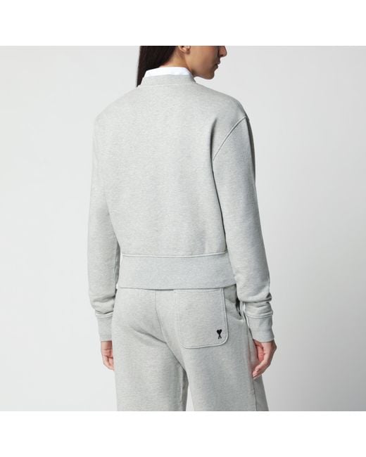 AMI Gray Ami De Coeur Crewneck Sweatshirt