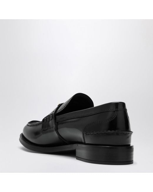 Prada Black Brushed Leather Loafer