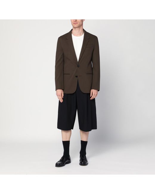 AMI Brown Single-Breasted Wool Jacket for men