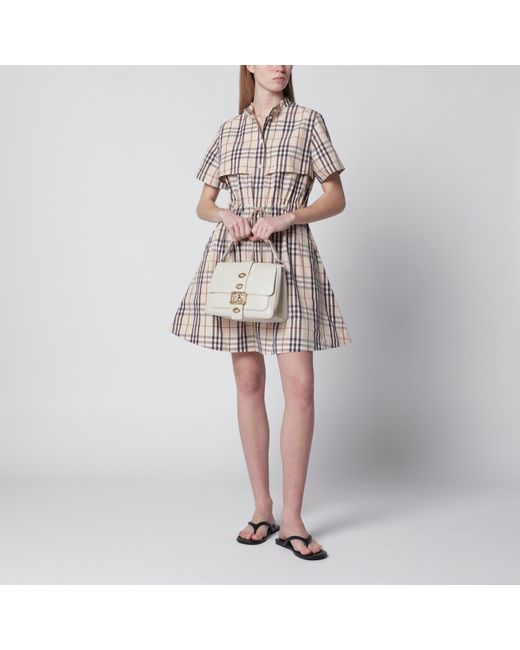 Burberry White Small Rider Shoulder Bag