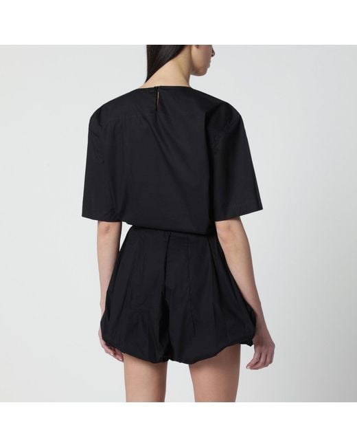 Thelatest Black Short-Sleeve Cotton Top