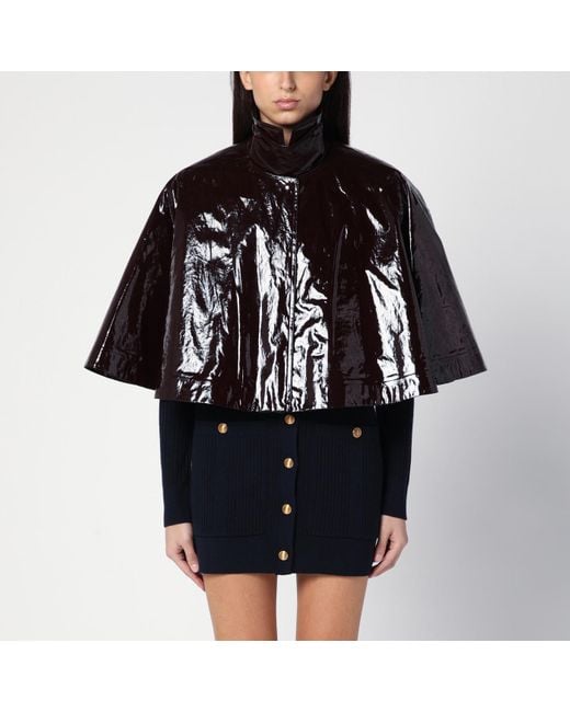 Chloé Black Short Shiny Cotton Cape