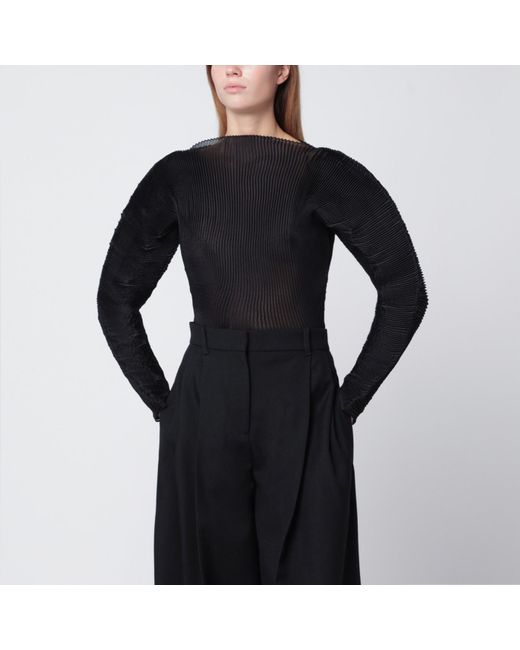 Rohe Black Pleated Sculptural Top