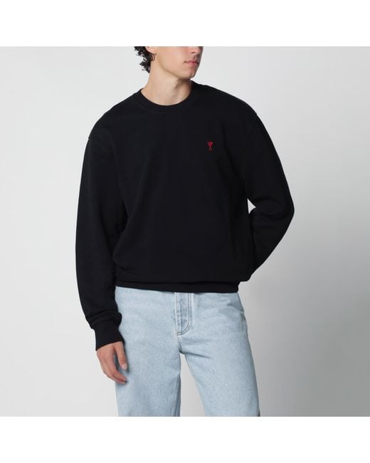 AMI Black Ami De Coeur Sweatshirt for men