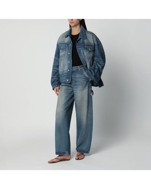 Haikure Blue Washed-Effect Denim Jacket