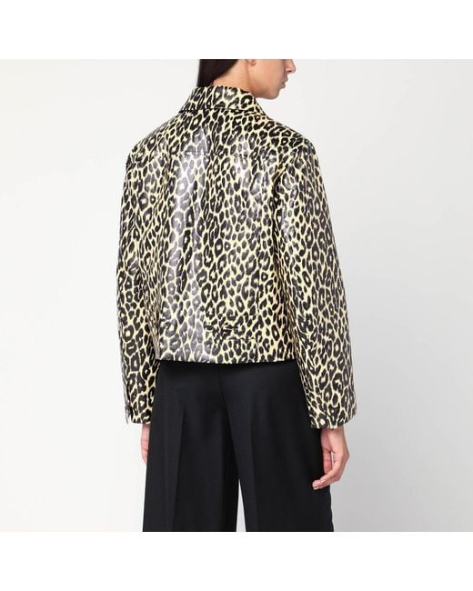 Jil Sander Black Leopard Print Jacket