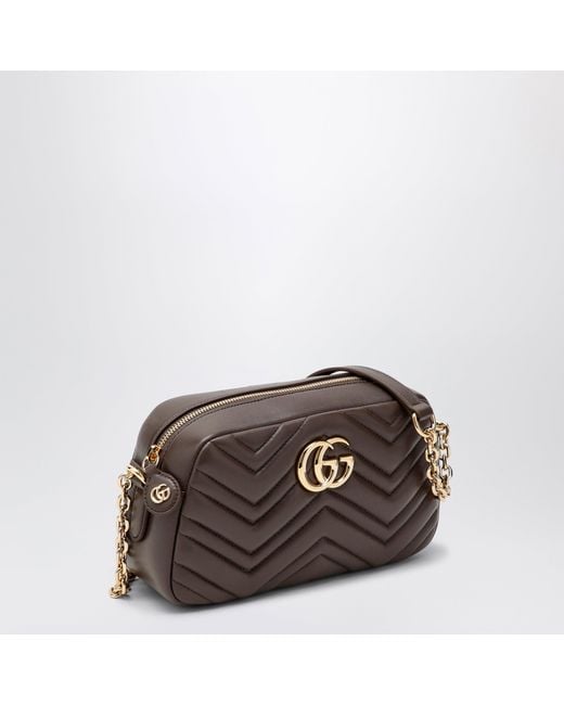 Gucci Brown Small Gg Marmont Camera Bag