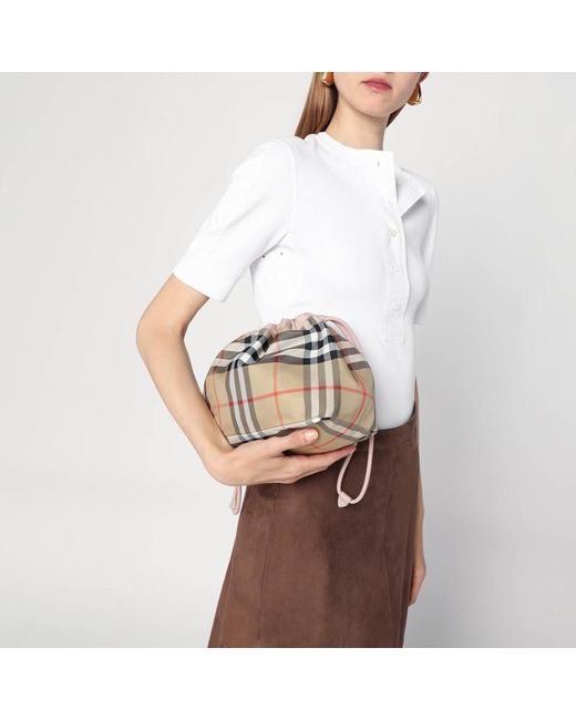 Pochette Réversible En Nylon Et Motif Check Burberry en coloris Pink