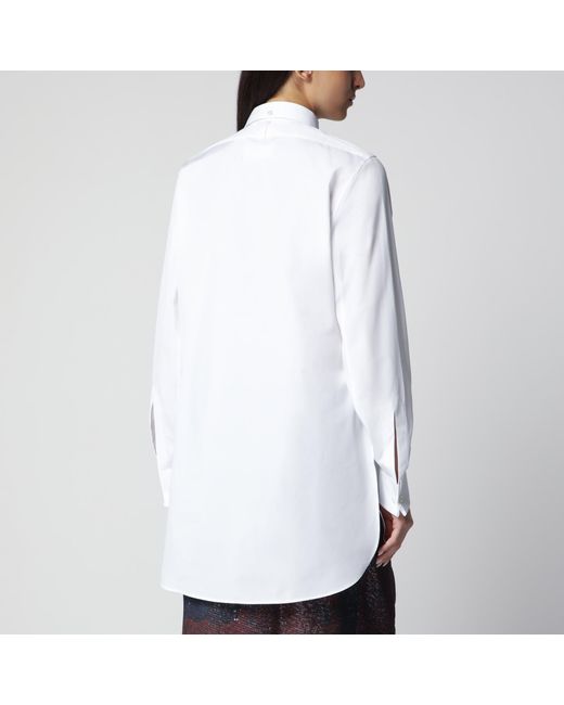 Maison Margiela White Long-Sleeve Cotton Poplin Shirt
