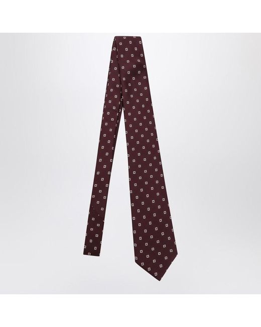 Cravatta in seta con stampa di Saint Laurent in Red