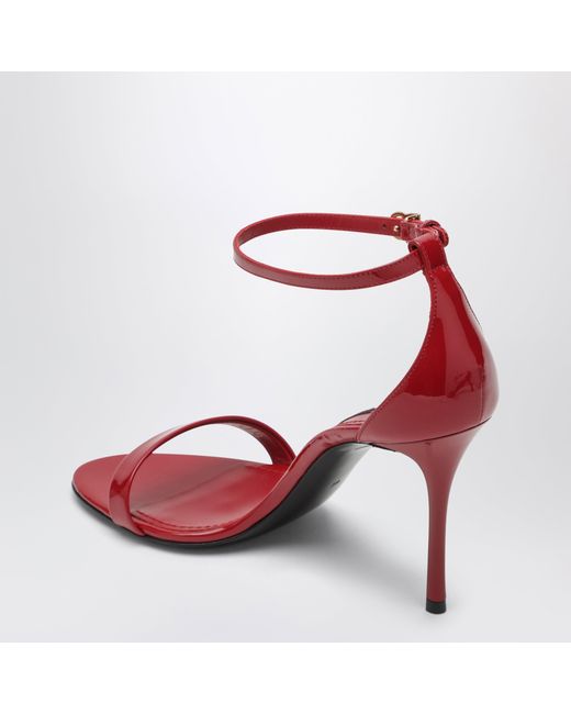 Dolce & Gabbana Red Patent Leather High-Heeled Sandals