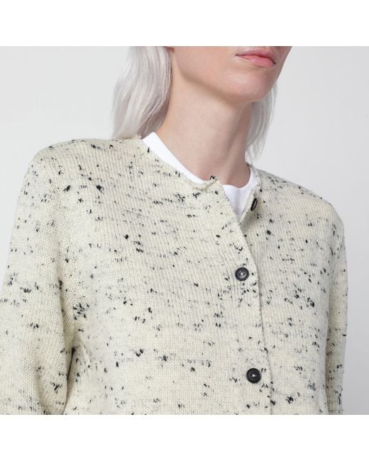 Cordera White Mélange Merino Wool Cardigan