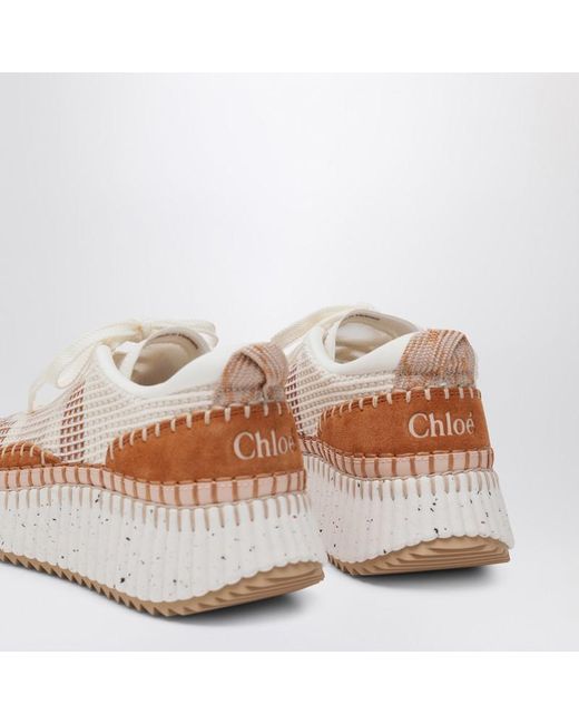 Chloé Pink Natural Nama Trainer Aus Recyceltem Nylon