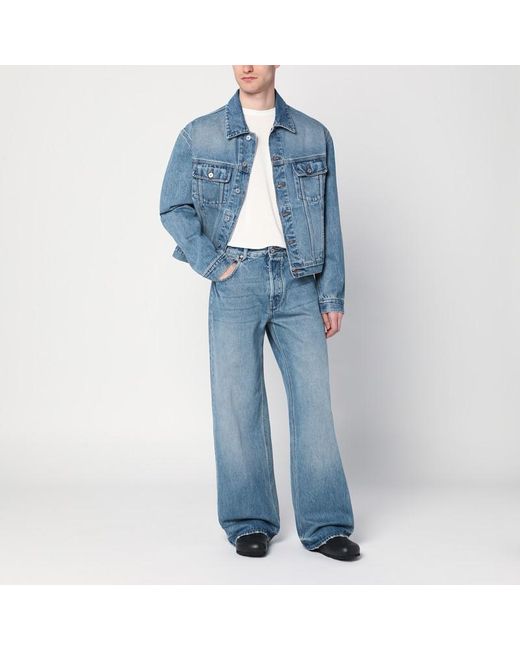 Jacquemus Light Blue Washed Denim Jacket for men