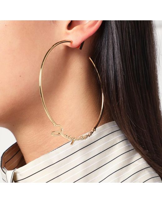 Jacquemus Metallic Hoop Earrings With Logo
