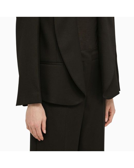 Giacca monopetto in raso nera di Calvin Klein in Black