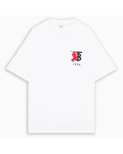 Burberry White Tb 1856 T-shirt for Men | Lyst