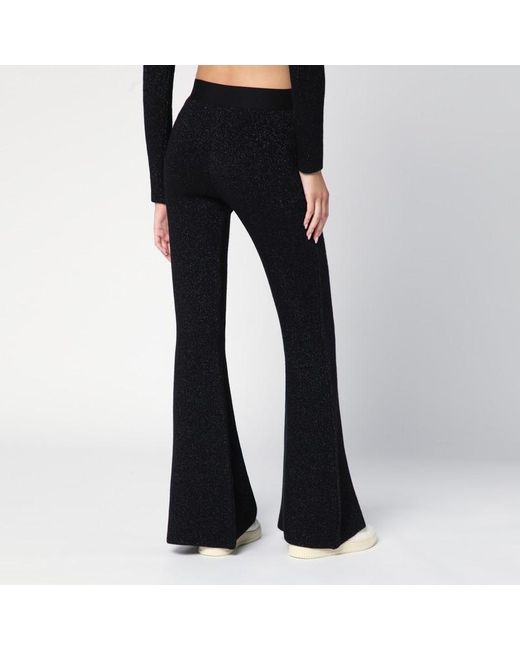Palm Angels Black Lurex Viscose Blend Trousers