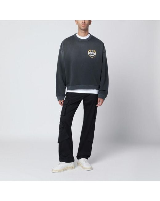 Represent Schwarzes Sweatshirt Mit Wascheffekt Aus Baumwolle in Blue für Herren
