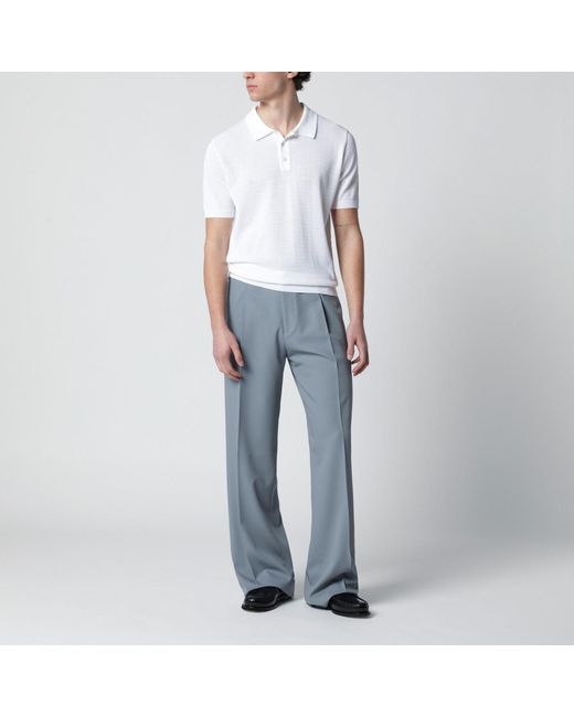 Roberto Collina White Openwork Cotton Polo for men