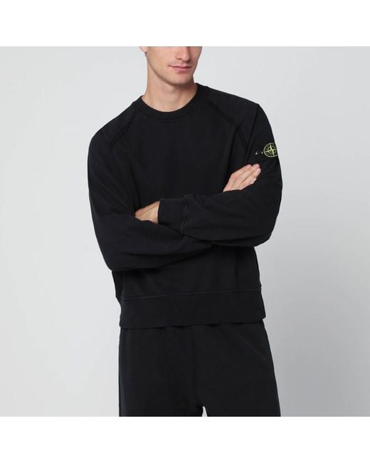 Stone Island Übergroßes Schwarzes Sweatshirt Mit Rundhalsausschnitt in Black für Herren