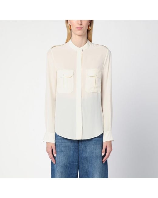 Chloé White Ivory Silk Blouse