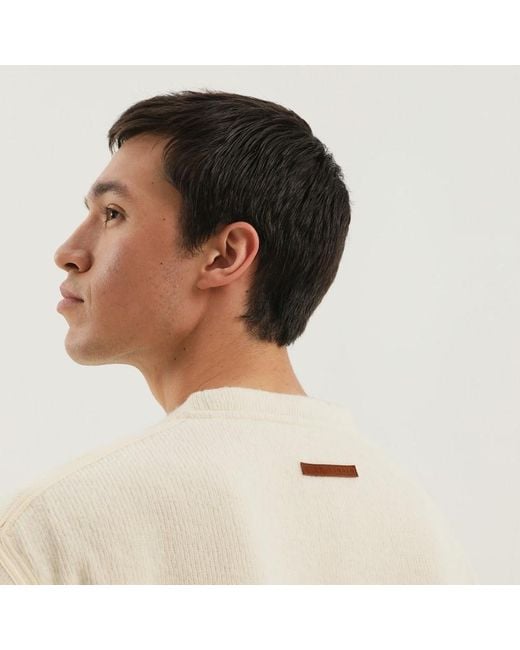 Maglione a coste con spacchi di 1989 STUDIO in Natural da Uomo