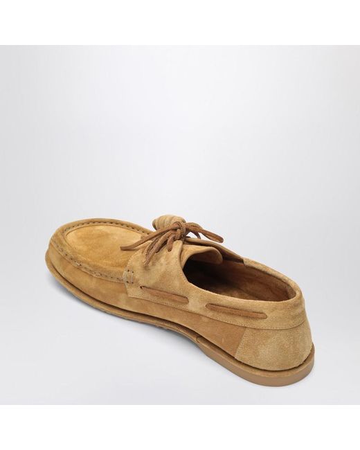 Scarpa da barca campo color tabacco in suede di Loewe in Brown da Uomo