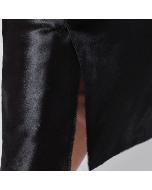 Loulou de Saison Black Brauner Myra-Rock Aus Leder Mit Pony-Effekt