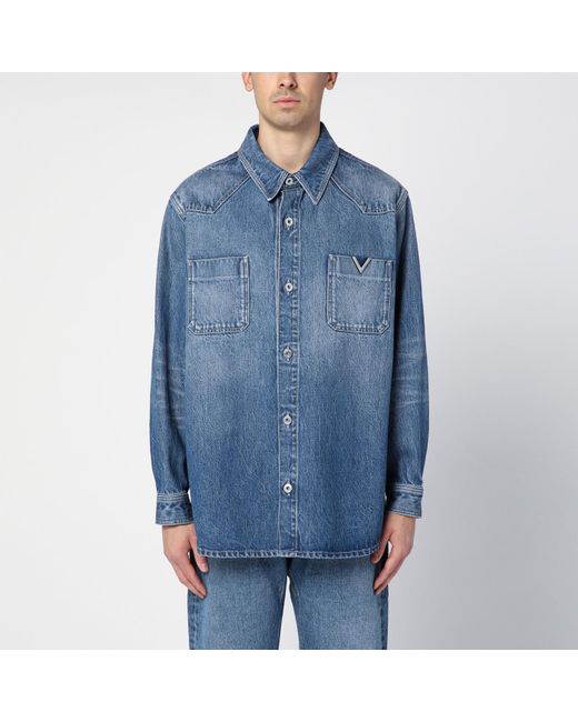 Valentino Blue Denim Shirt for men