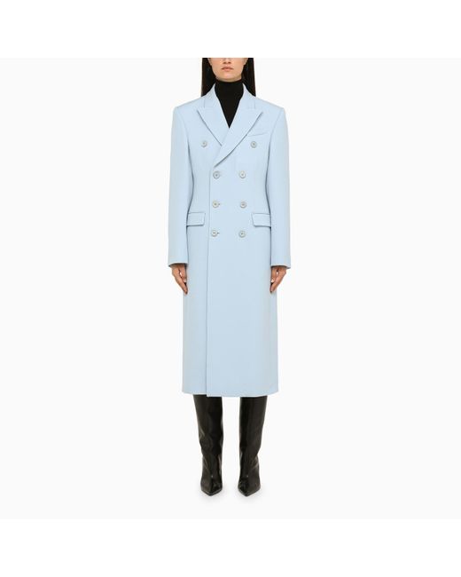 Cappotto doppiopetto in lana di Wardrobe NYC in Blue