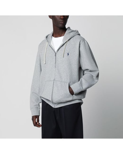 Polo Ralph Lauren Gray Cotton Zip-Up Hoodie for men