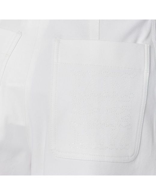 Pantalone baggy in twill di cotone di Max Mara in White