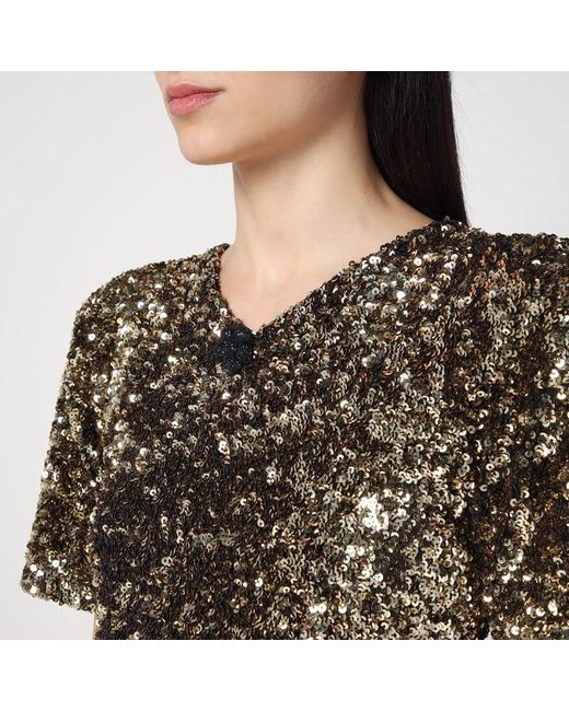 Mini Robe Dorée Avec Sequins Marc Jacobs en coloris Metallic