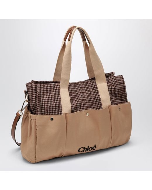 Chloé Natural Checked Polyester Changing Bag