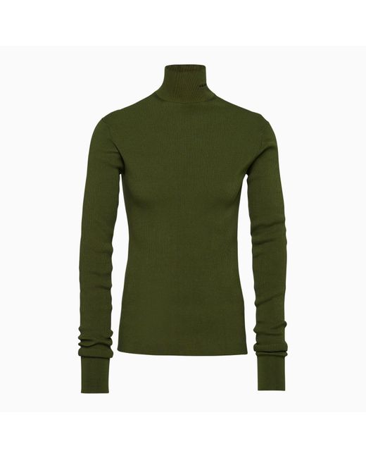 Prada Green Military Cotton Turtleneck Pullover for men