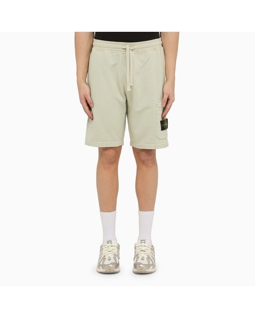 Stone Island Natural Pistachio-coloured Cotton Bermuda Shorts for men