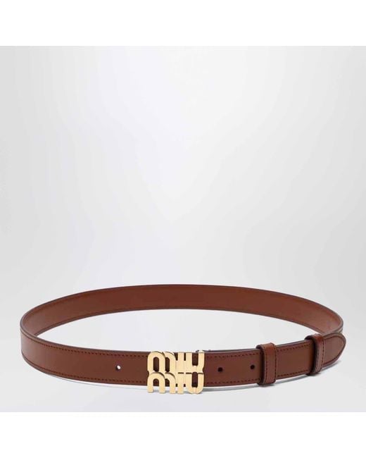 Miu Miu Brown Tobacco Leather Belt