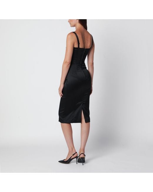 Dolce & Gabbana Black Satin Bustier Dress