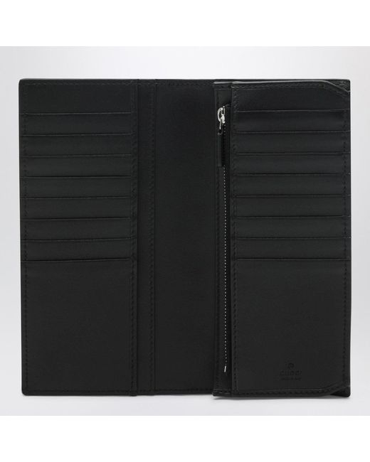 Gucci Black Gg Emblem Long Wallet for men