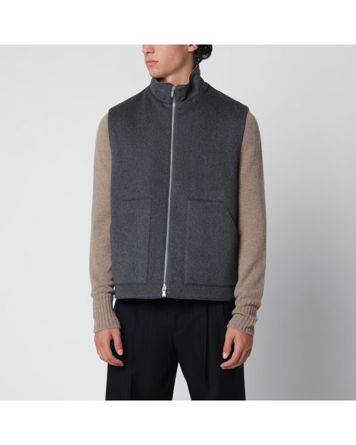 Lardini Gray Zip-Up Vest for men
