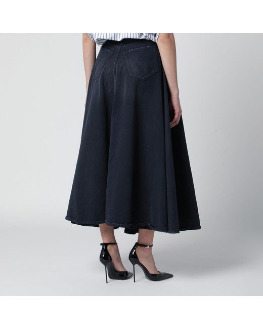 Balenciaga Blue Maxi Godet Denim Skirt