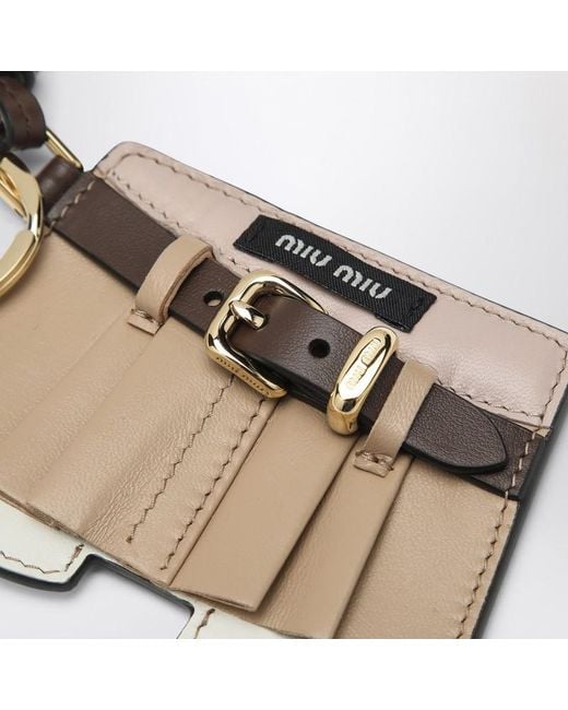 Trick portachiavi color corda in pelle di Miu Miu in Metallic