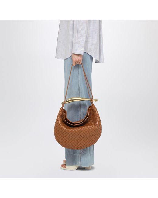 Bottega Veneta Brown Cognac-Coloured Intrecciato Medium Sardine Bag