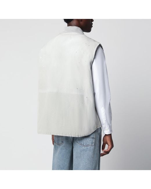 Maison Margiela White Vintage Pearl Vest With Paint-Effect Details for men